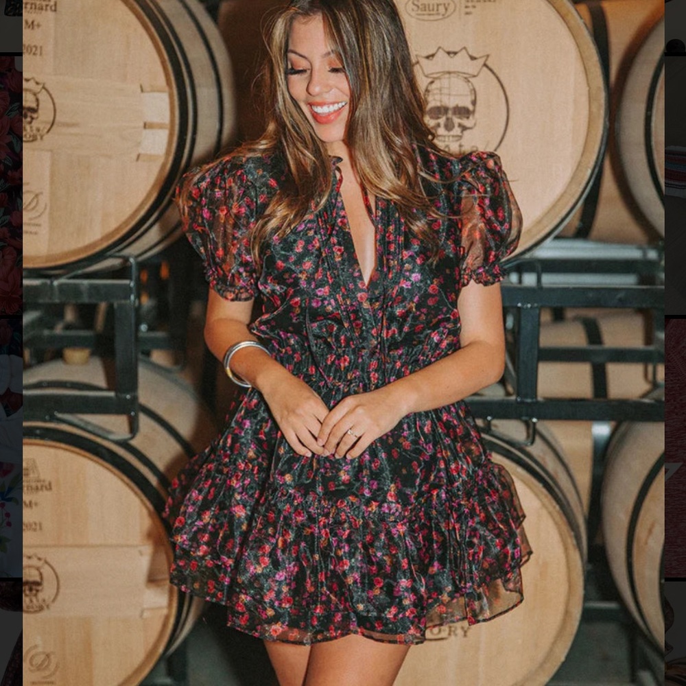 Buddy Love Clementine Elastic Waist Mini Dress Floral Fantasy
